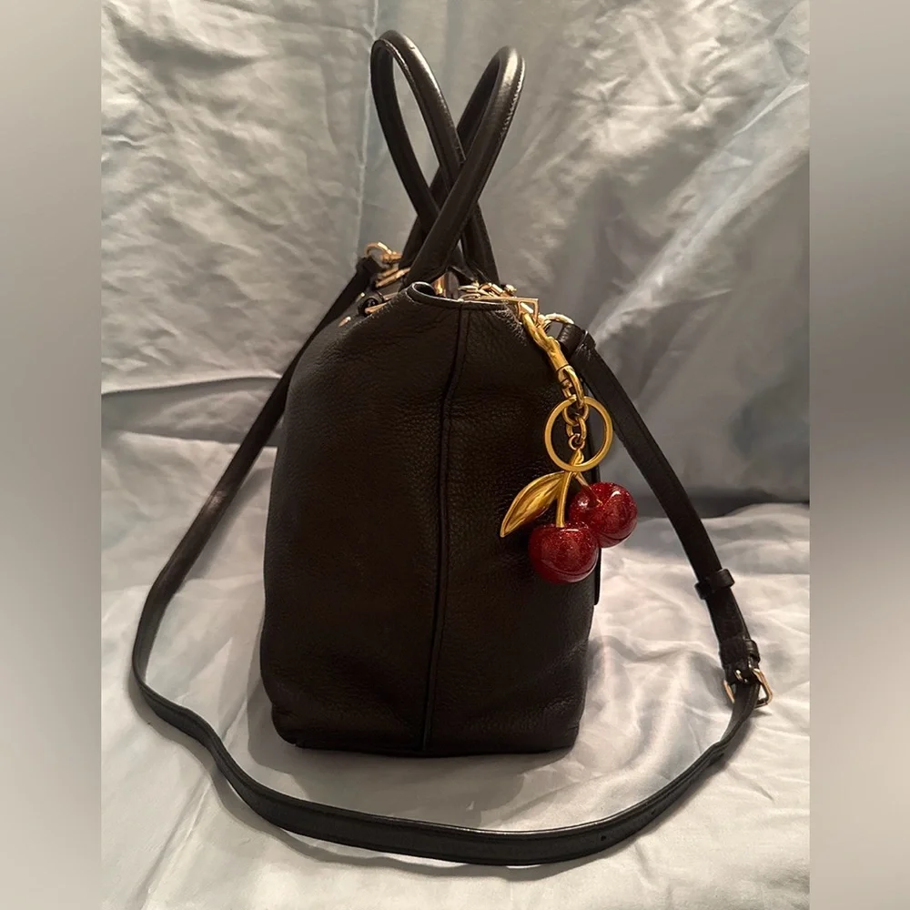 Coach Emma Black Pebbled Leather Satchel Bag - Picture 4 of 11